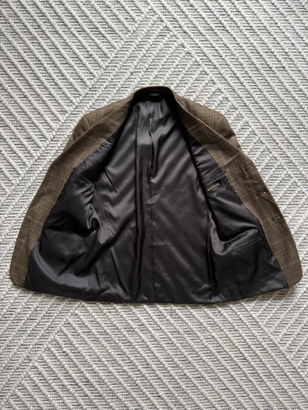 Jack Victor Wool Glen Plaid Tweed Sport Coat Brown 38R 40R Harry Rosen Canada - Picture 7 of 8